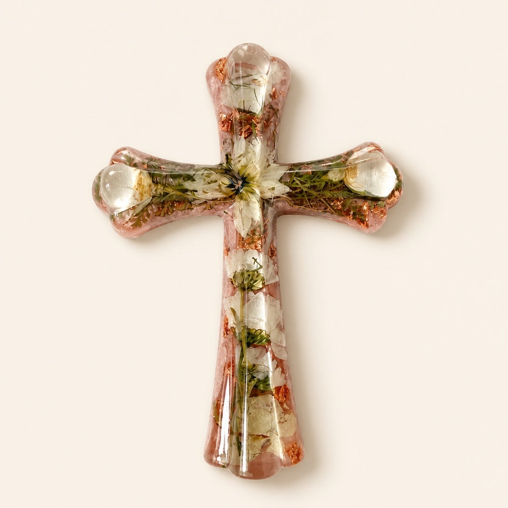 Elegant Christian Cross | Copper Bloom Cross