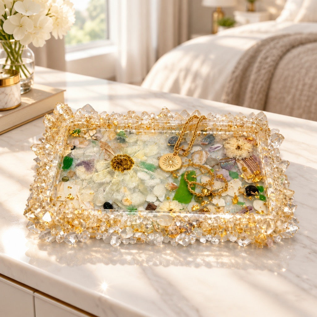 Blooming Crystal Trinket Tray | Petals & Glass