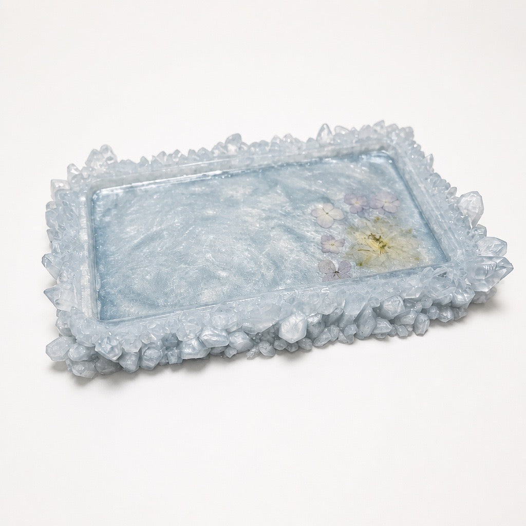 Blooming Crystal Trinket Tray | Powder Blue