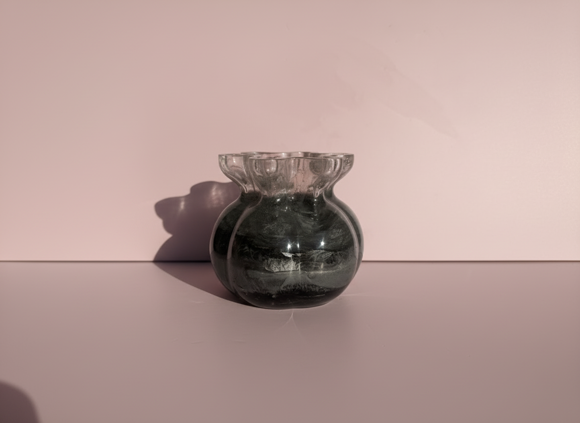 Flower Vase – Swirly Silver