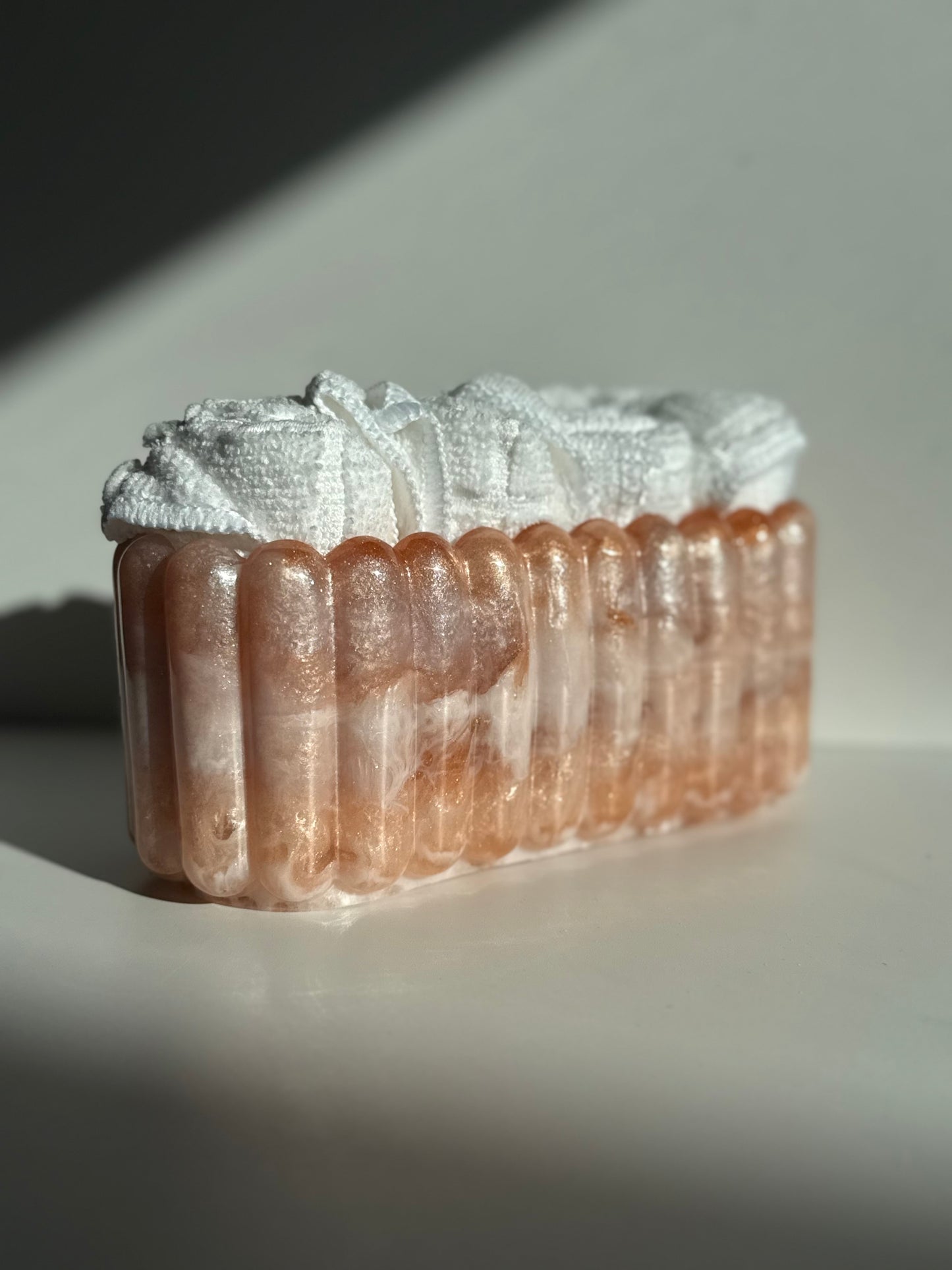 Blush Pink Bathroom Accessories Set – Resin Storage Jar, Tray & Organizer image 8