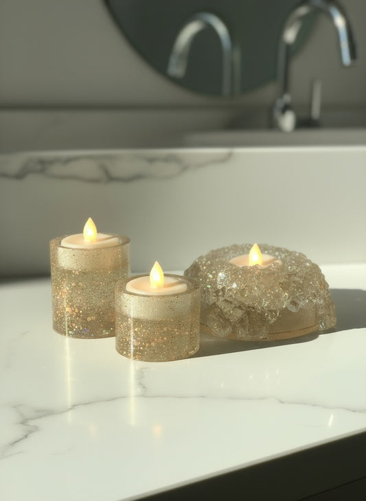 Gold Tea Light Candle Set image 0