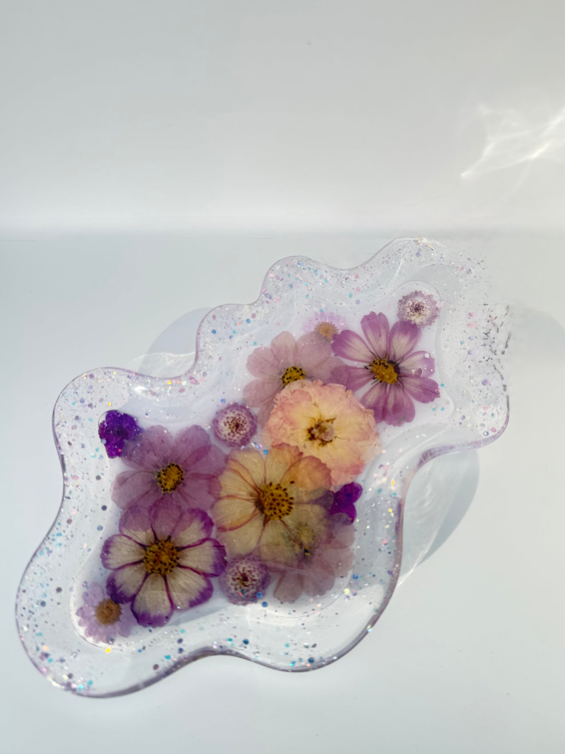 Wavy Pressed Floral Jewelry Tray - Purple Passion image 1