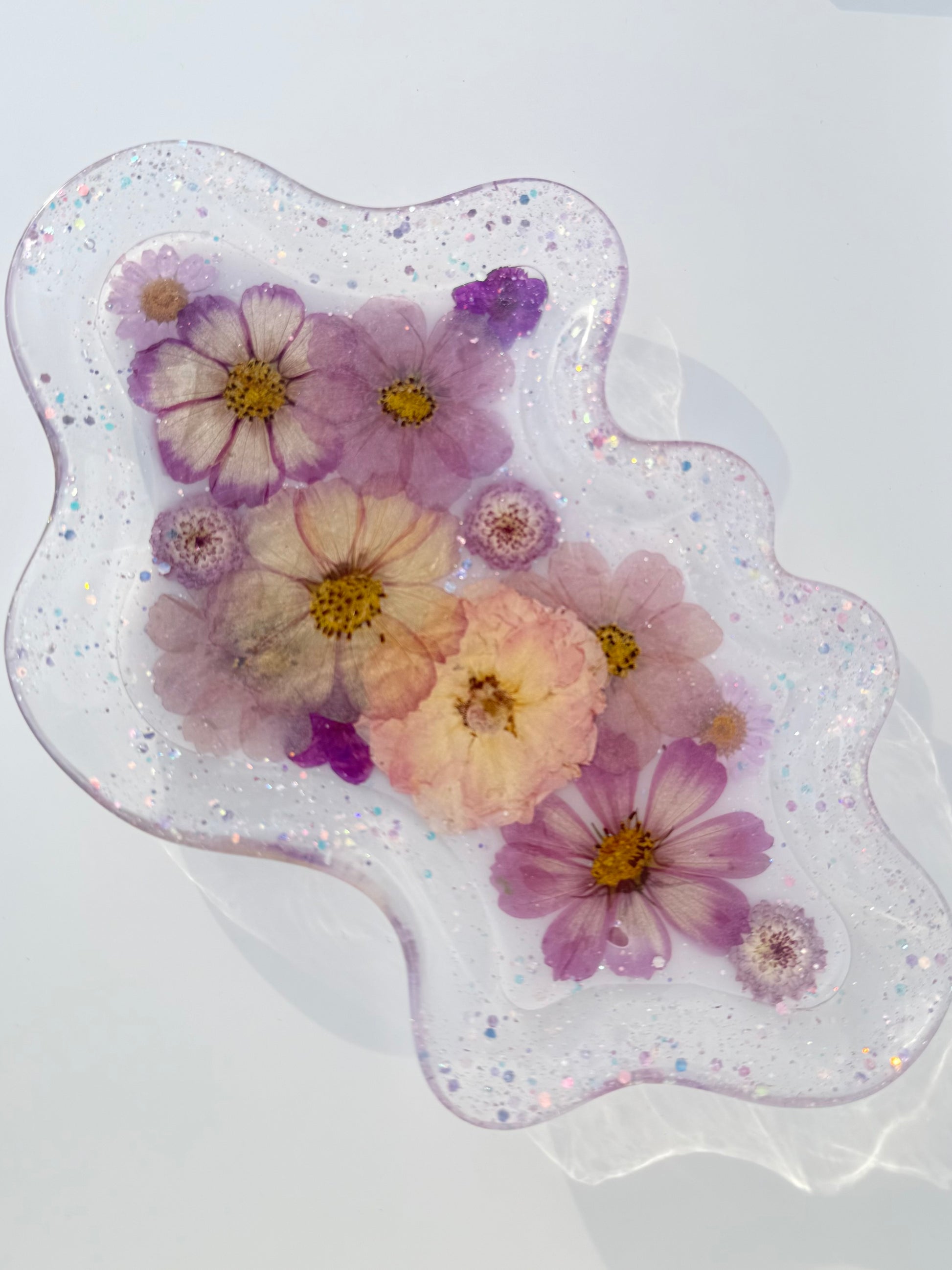 Wavy Pressed Floral Jewelry Tray - Purple Passion image 0