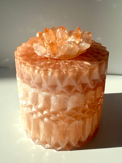 Blush Pink Bathroom Accessories Set – Resin Storage Jar, Tray & Organizer image 2