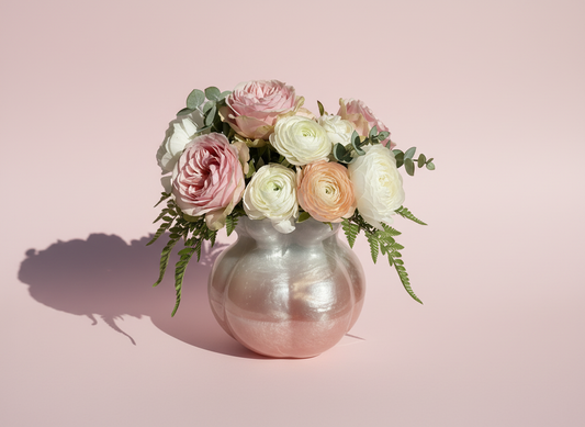 Flower Vase - Pink & White image 0