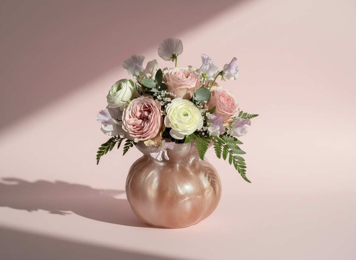 Flower Vase - Pink, Copper, & White image 0