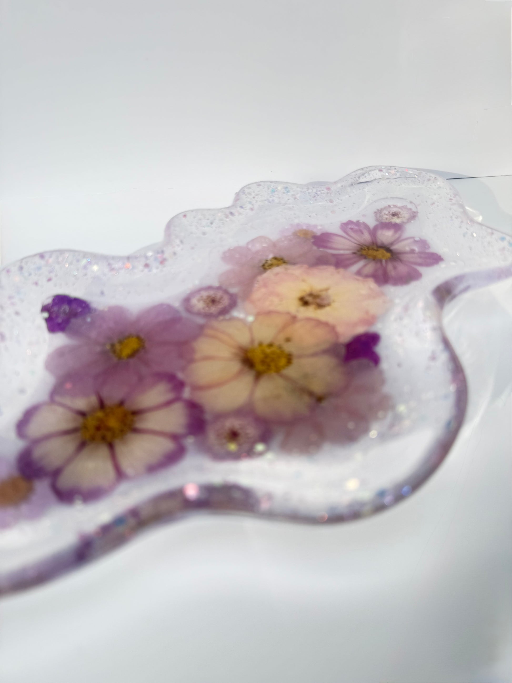 Wavy Pressed Floral Jewelry Tray - Purple Passion image 2