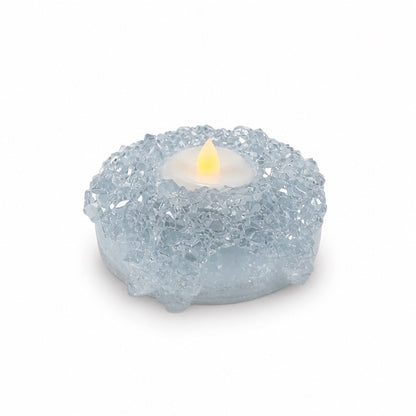 Candlelit Calm Crystal Tea Light Holder | Crystal Blue