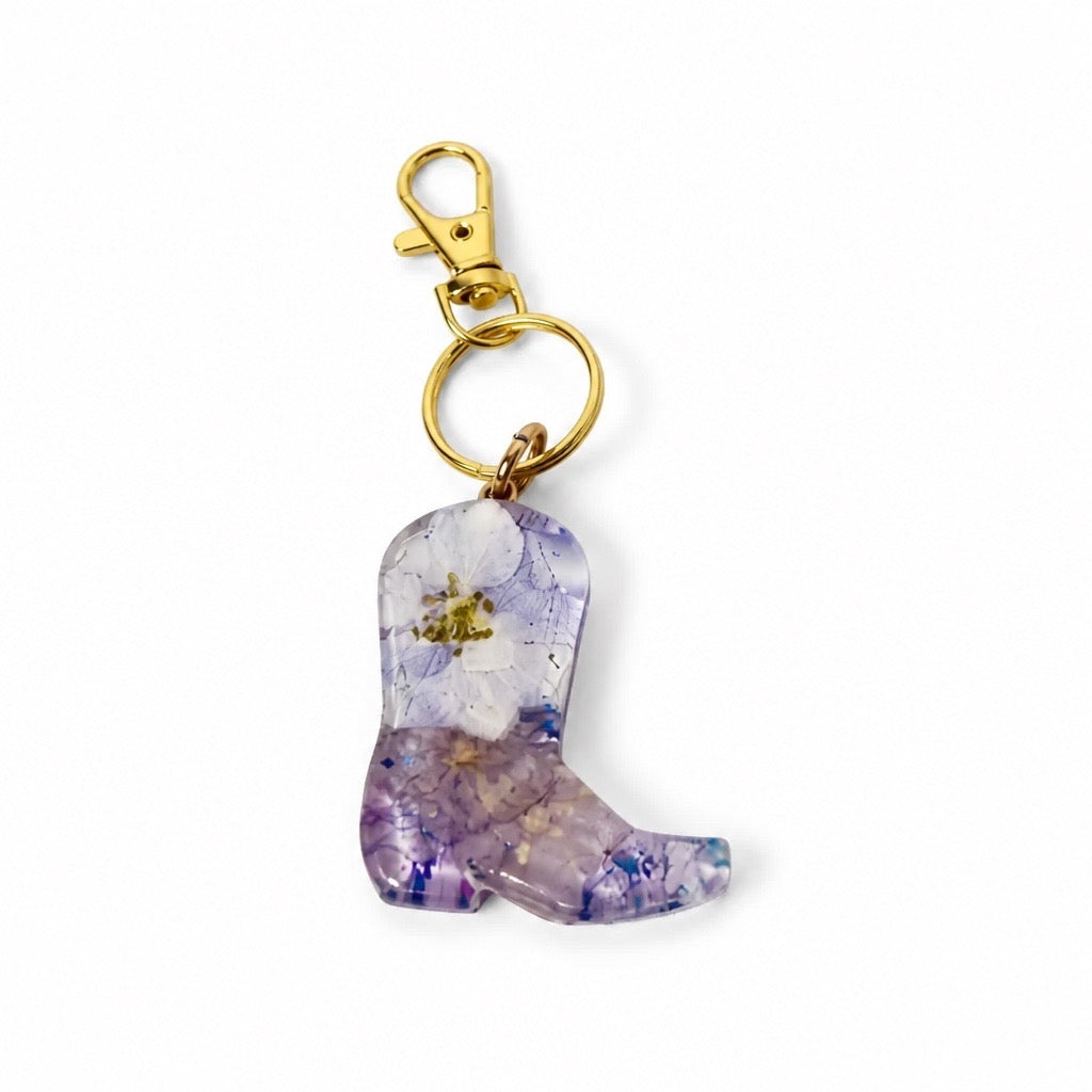 Floral Cowgirl Boot Bag Charm