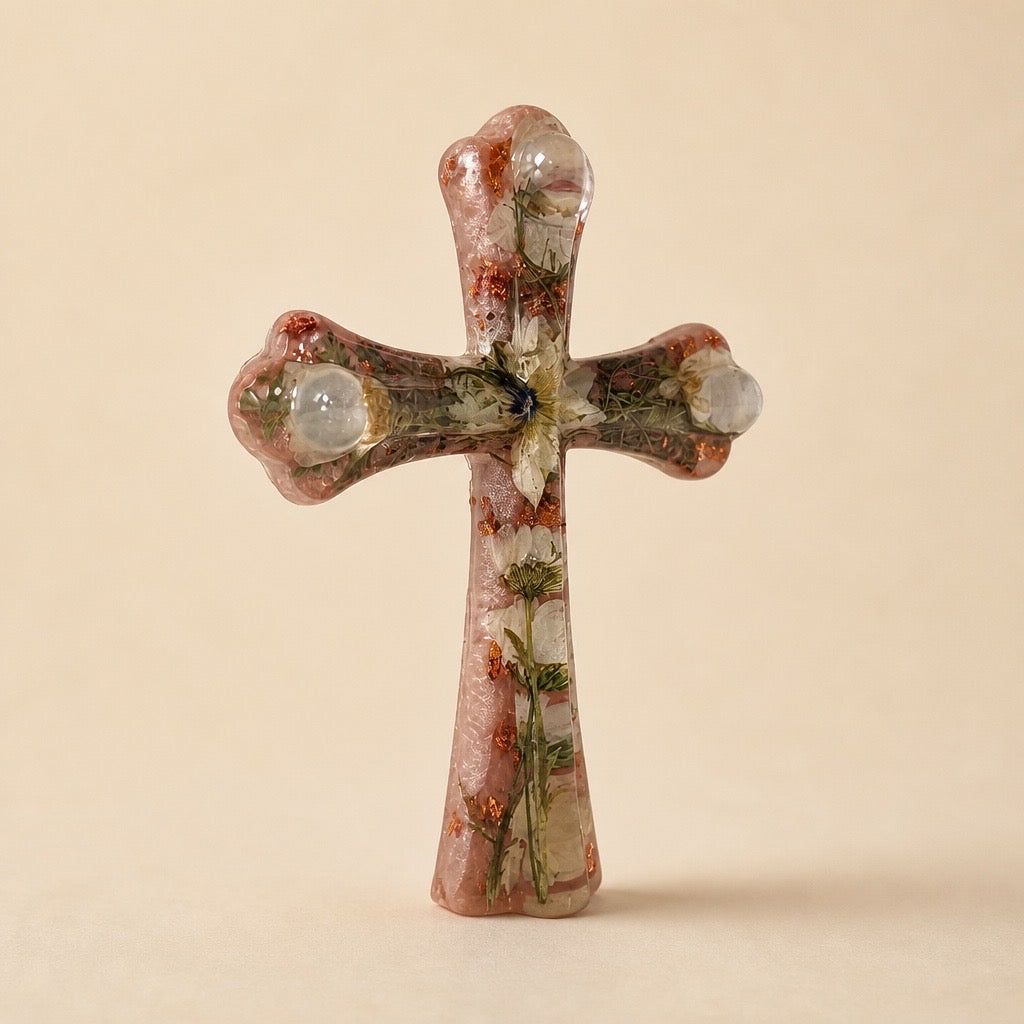 Elegant Christian Cross | Copper Bloom Cross