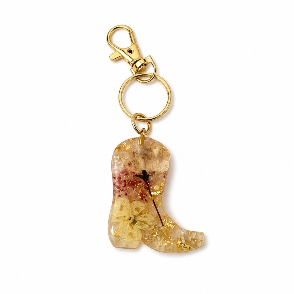 Floral Cowgirl Boot Bag Charm
