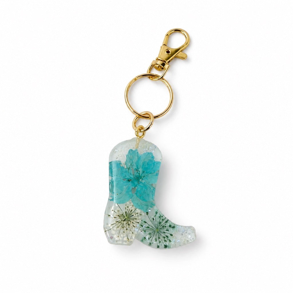 Floral Cowgirl Boot Bag Charm