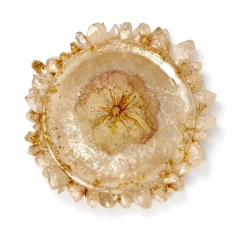 Small Serene Bloom Ring Dish | Vanilla Champagne