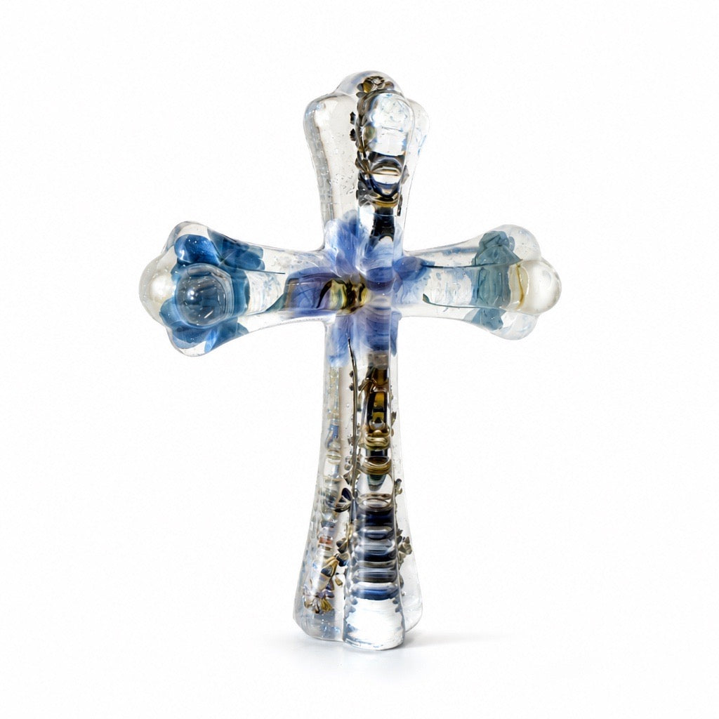 Elegant Christian Cross | Sky Blue