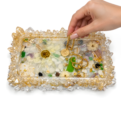 Blooming Crystal Trinket Tray | Petals & Glass