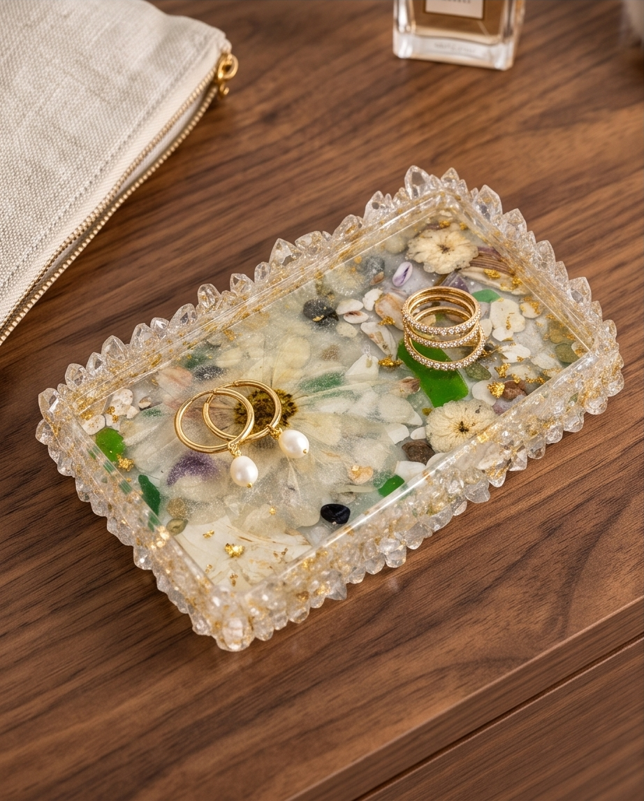 Blooming Crystal Trinket Tray | Petals & Glass