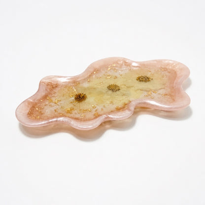 Wavy Pressed Floral Jewelry Tray - Blush Pink