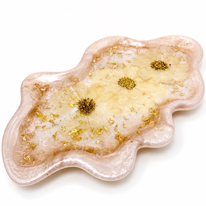 Wavy Pressed Floral Jewelry Tray - Blush Pink