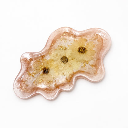 Wavy Pressed Floral Jewelry Tray - Blush Pink