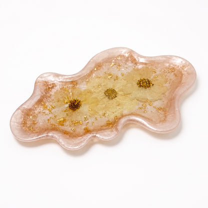 Wavy Pressed Floral Jewelry Tray - Blush Pink