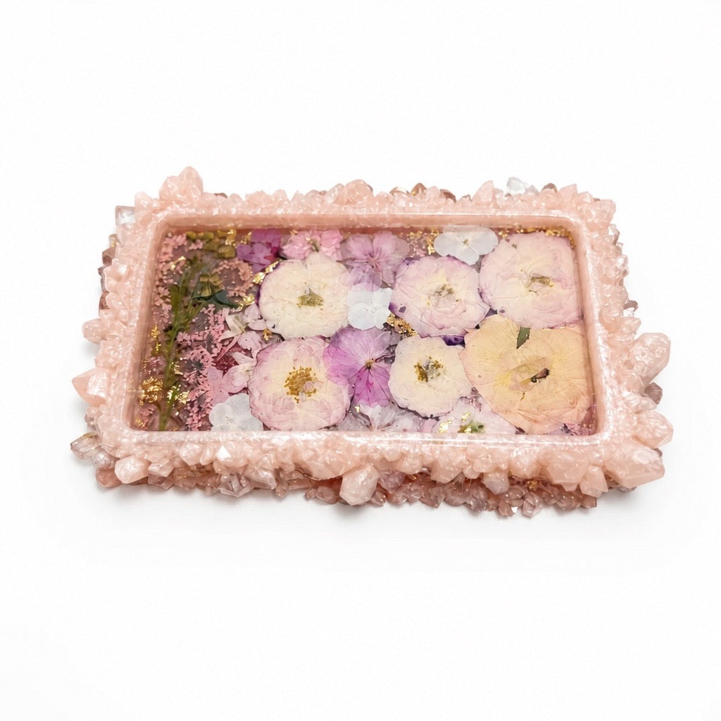 Blooming Crystal Trinket Tray | Ballet Pink Botanicals