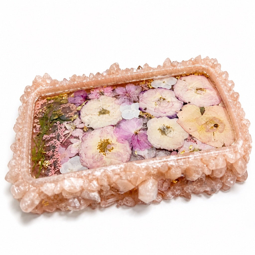 Blooming Crystal Trinket Tray | Ballet Pink Botanicals