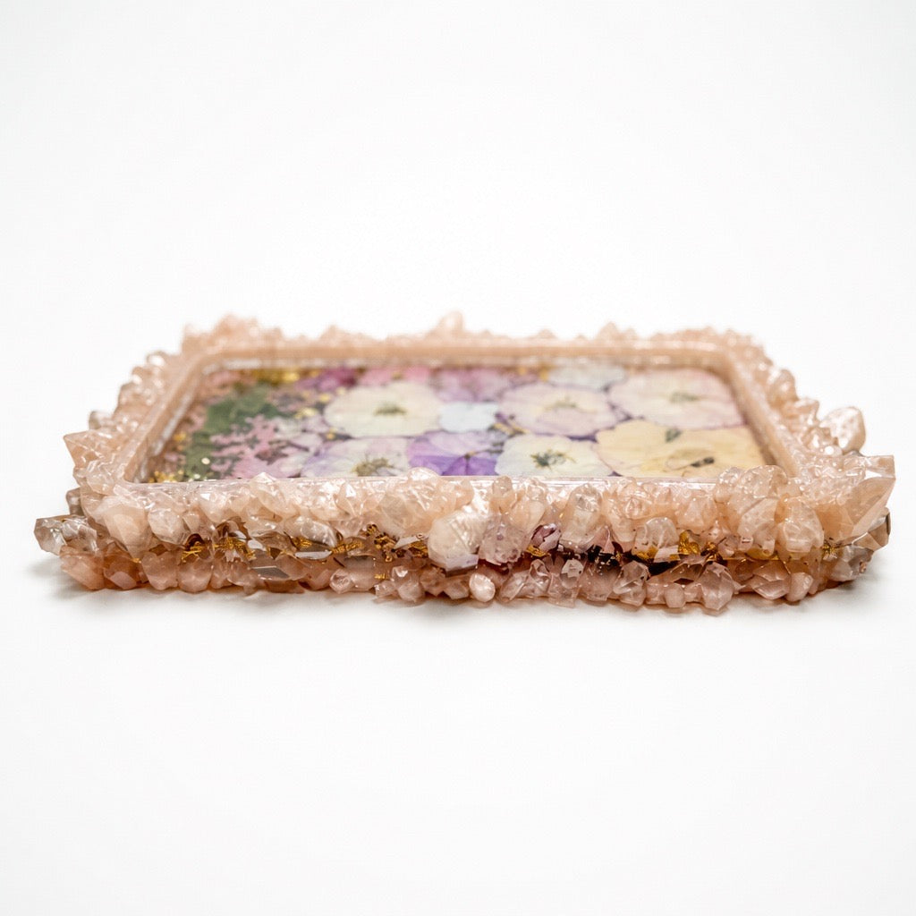 Blooming Crystal Trinket Tray | Ballet Pink Botanicals