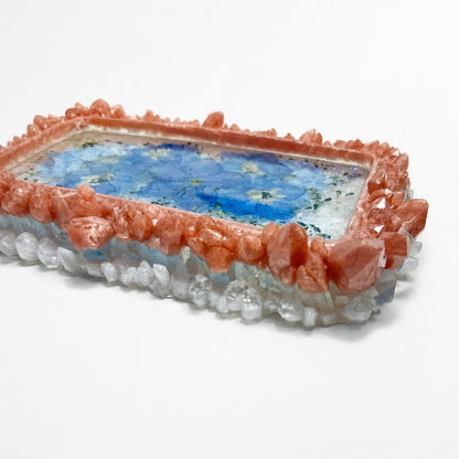 Blooming Crystal Trinket Tray | Gilded Blue Petals Tray