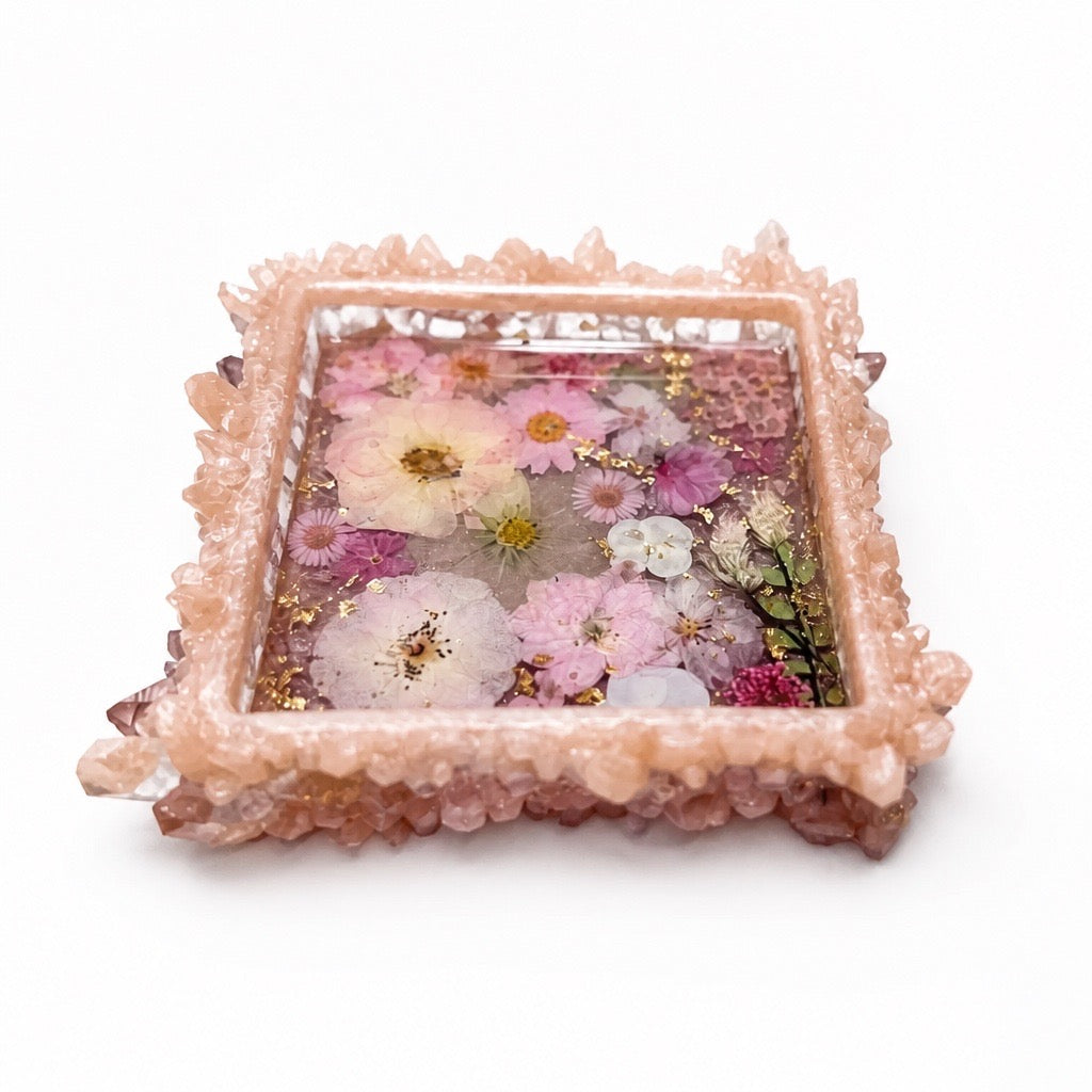 Blooming Crystal Trinket Tray | Romantic Gilded Petals Tray