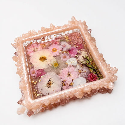 Blooming Crystal Trinket Tray | Romantic Gilded Petals Tray
