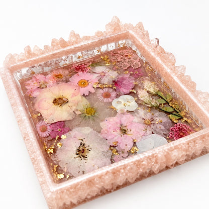 Blooming Crystal Trinket Tray | Romantic Gilded Petals Tray