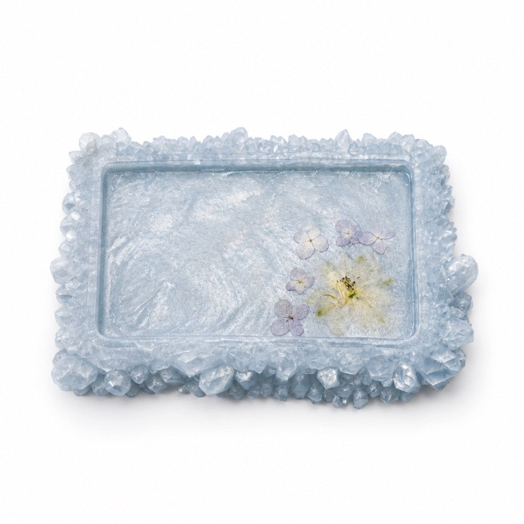 Blooming Crystal Trinket Tray | Powder Blue