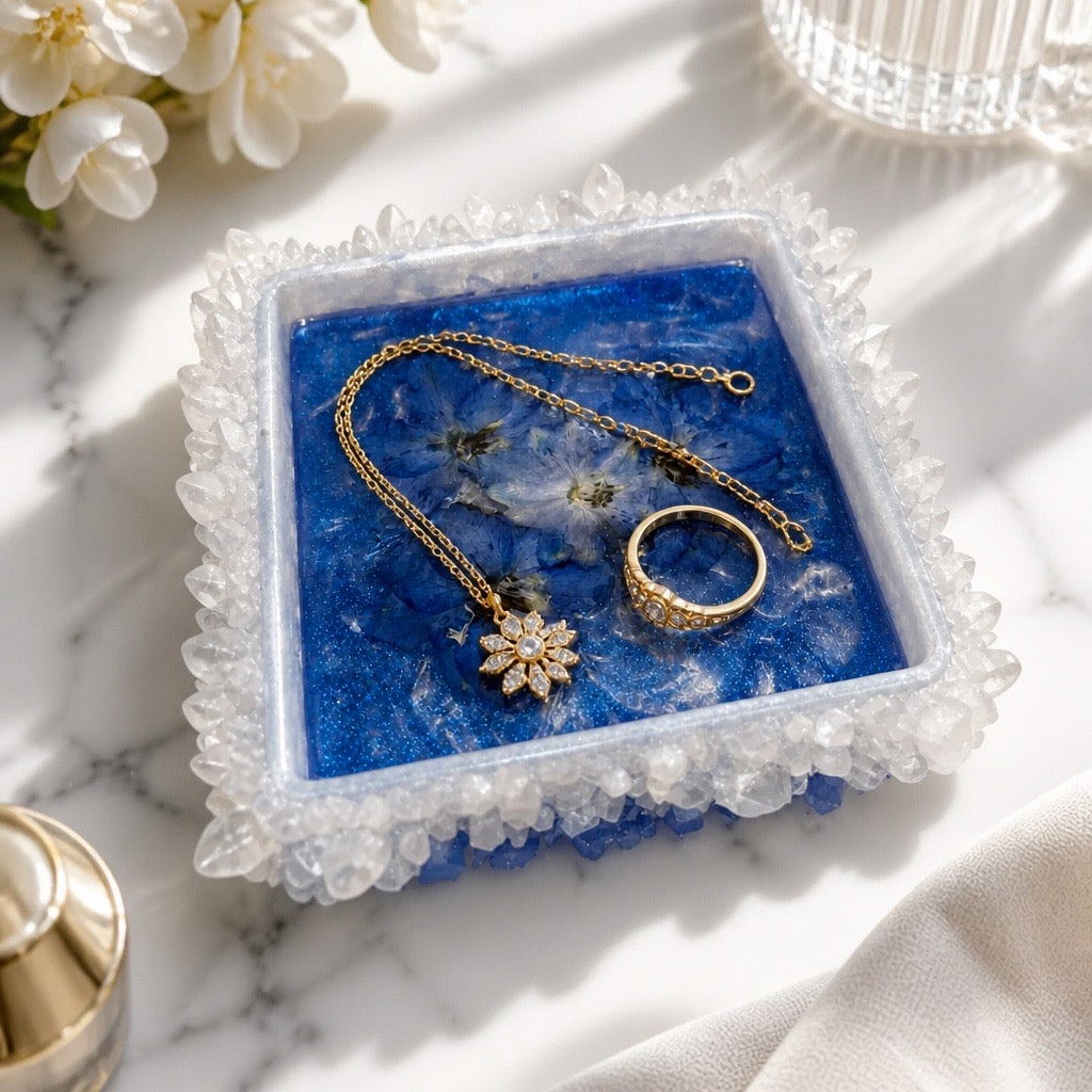 Blooming Crystal Trinket Tray | Starlit Sapphire