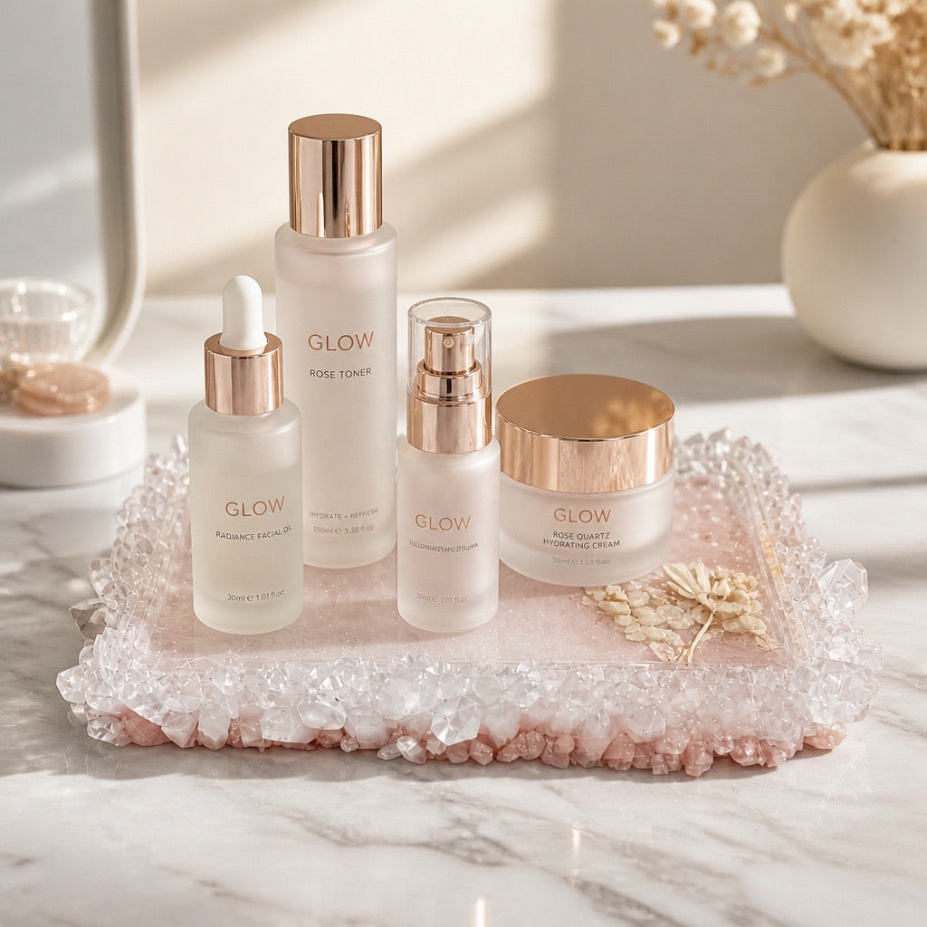Blooming Crystal Trinket Tray | Champagne Whisper Tray
