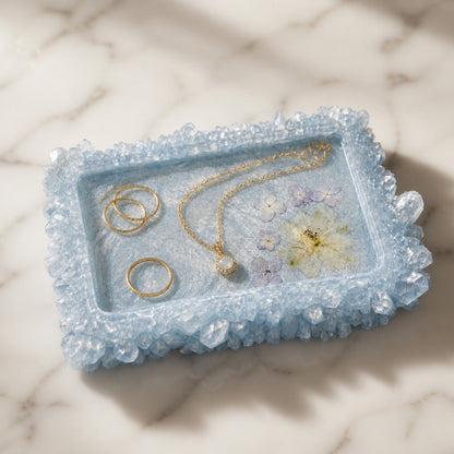 Blooming Crystal Trinket Tray | Powder Blue