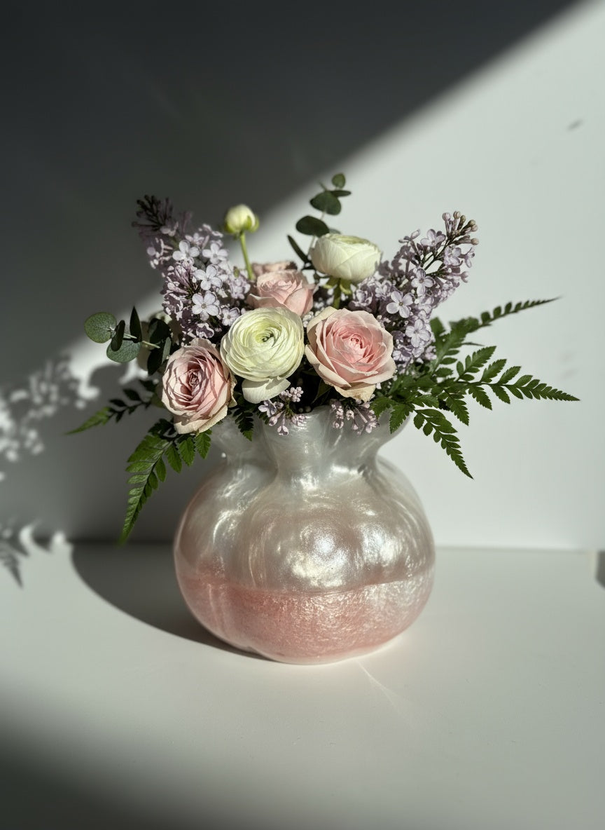 Flower Vase - Pink & White image 2