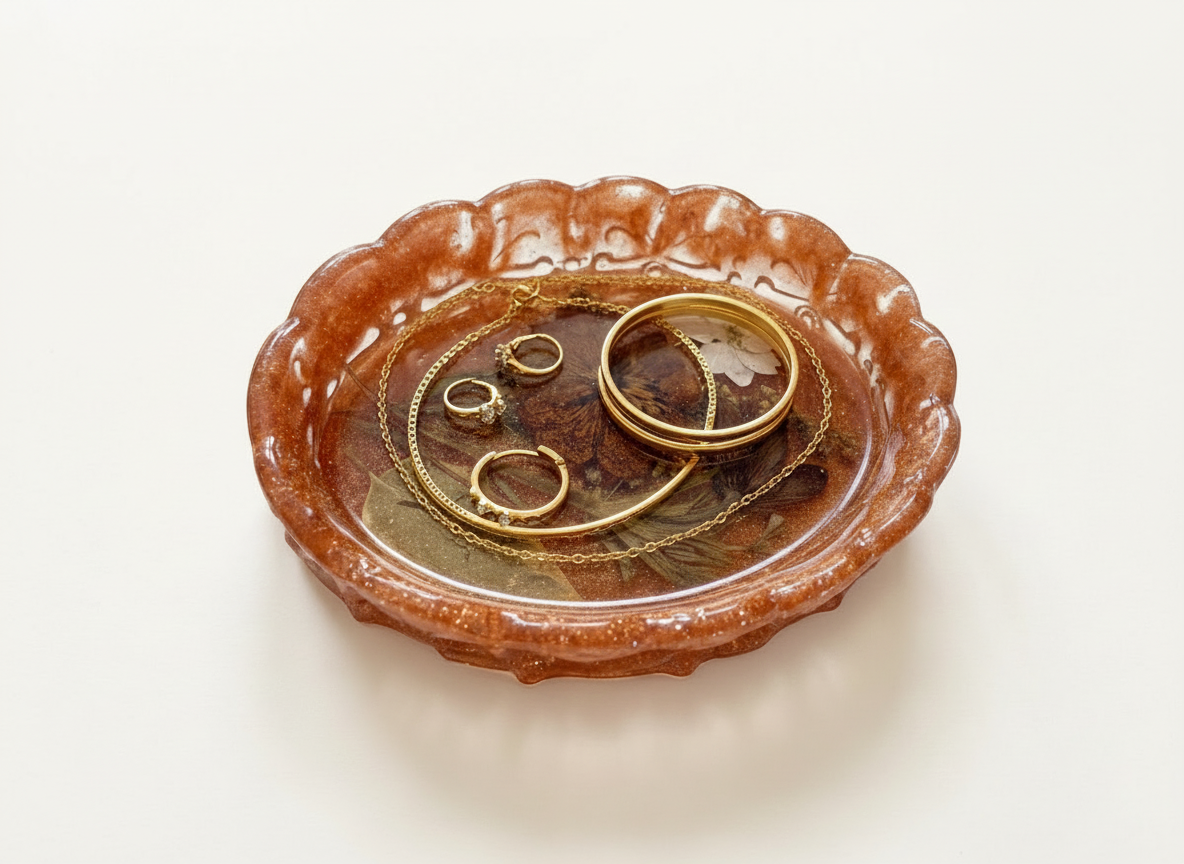 Pressed Flower Resin Trinket Tray | Fancy Florals