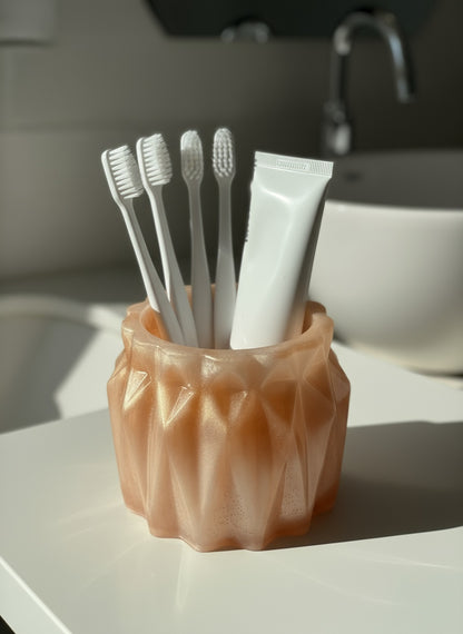 Blush Pink Bathroom Accessories Set – Resin Storage Jar, Tray & Organizer image 6