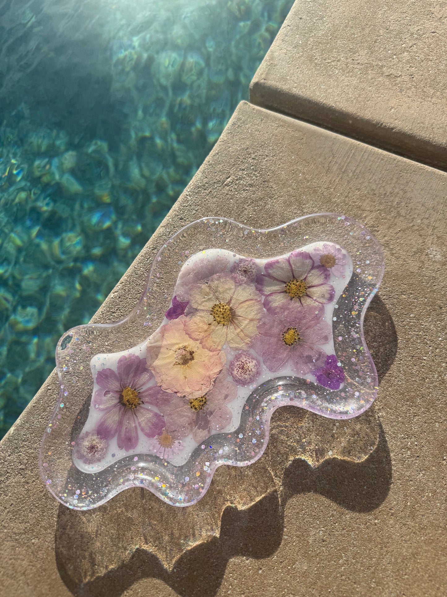 Wavy Pressed Floral Jewelry Tray - Purple Passion image 3