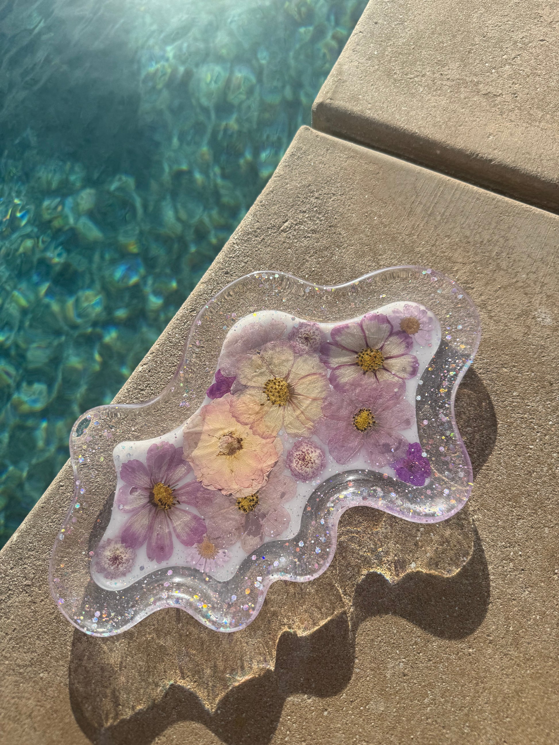 Wavy Pressed Floral Jewelry Tray - Purple Passion image 3