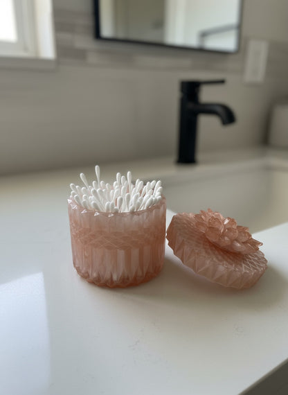 Blush Pink Bathroom Accessories Set – Resin Storage Jar, Tray & Organizer image 11