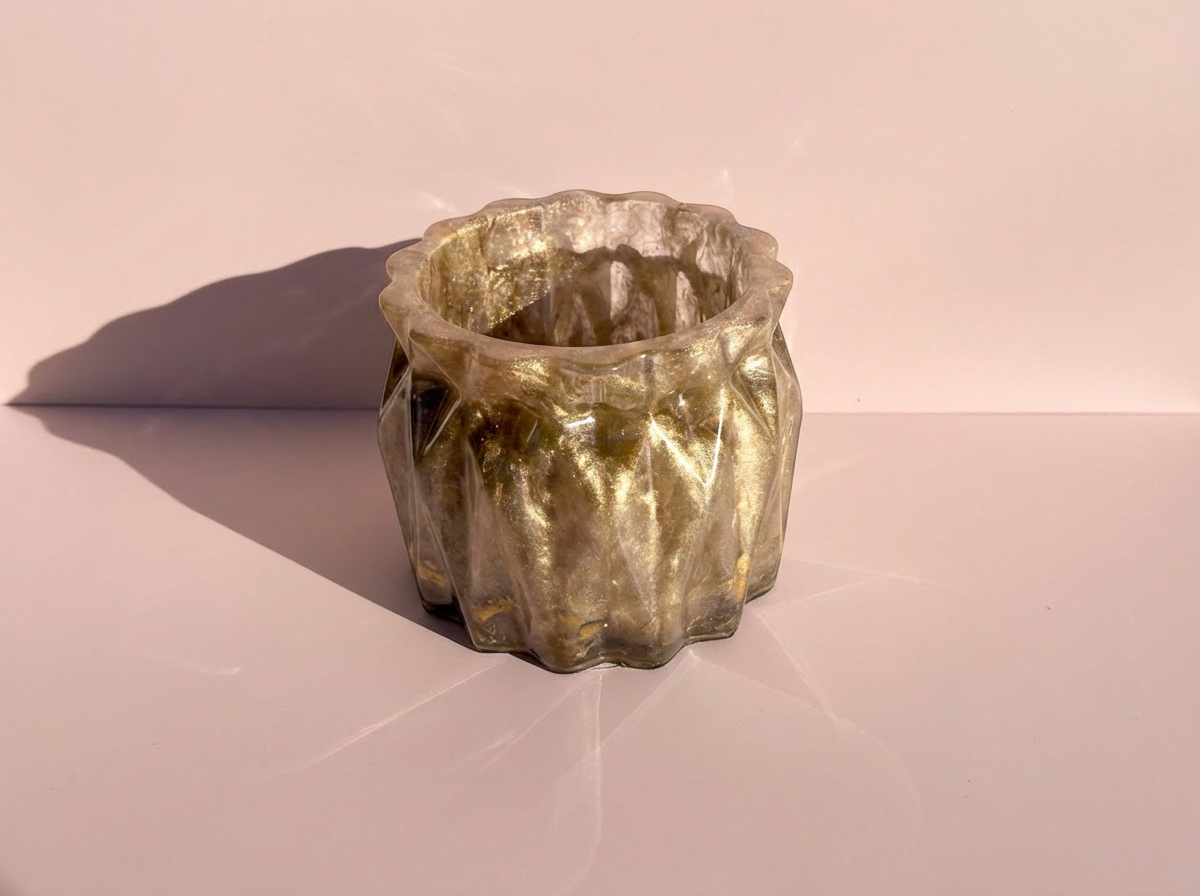 The Faceted Vanity Canister — Sparkling Bronze