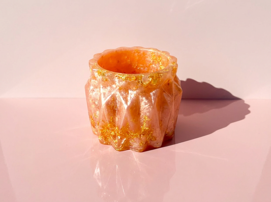 The Faceted Vanity Canister — Blush Pink + Gold