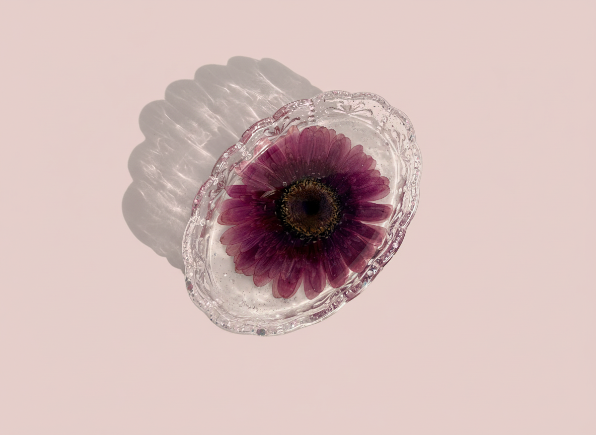 Pressed Flower Resin Trinket Tray – Plum Blossom