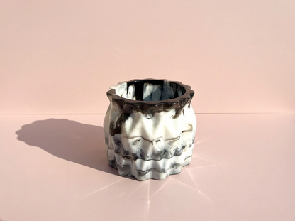 The Faceted Vanity Canister — Noir Marble + Gilded Flake