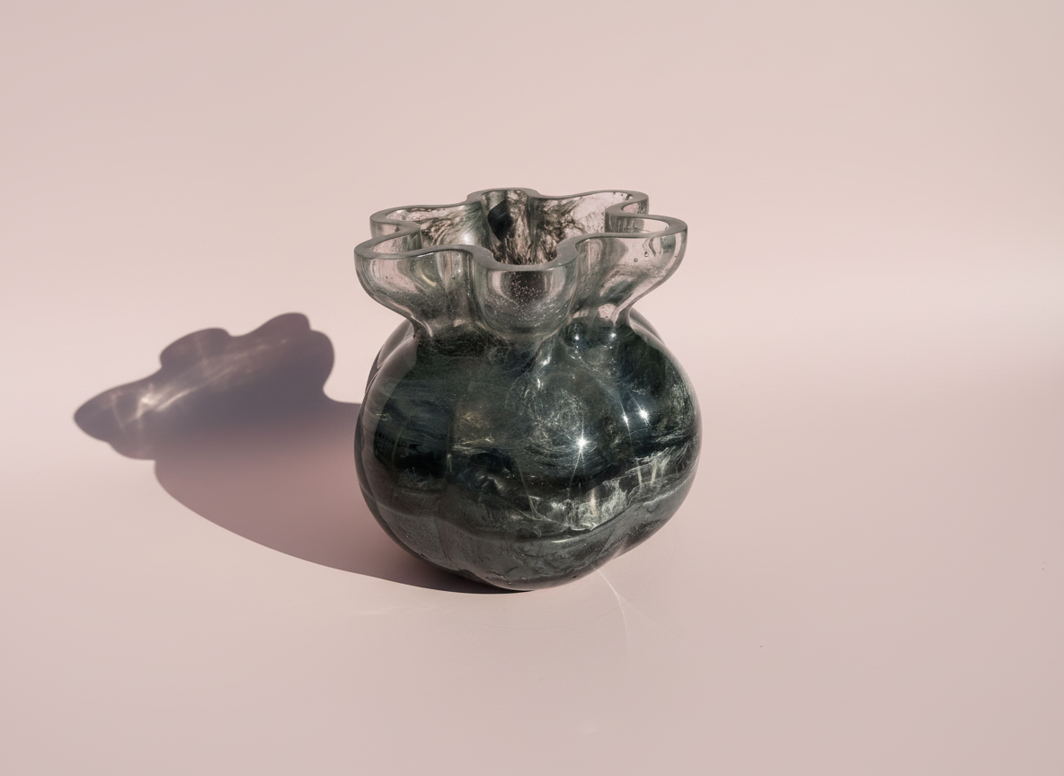 Flower Vase – Swirly Silver