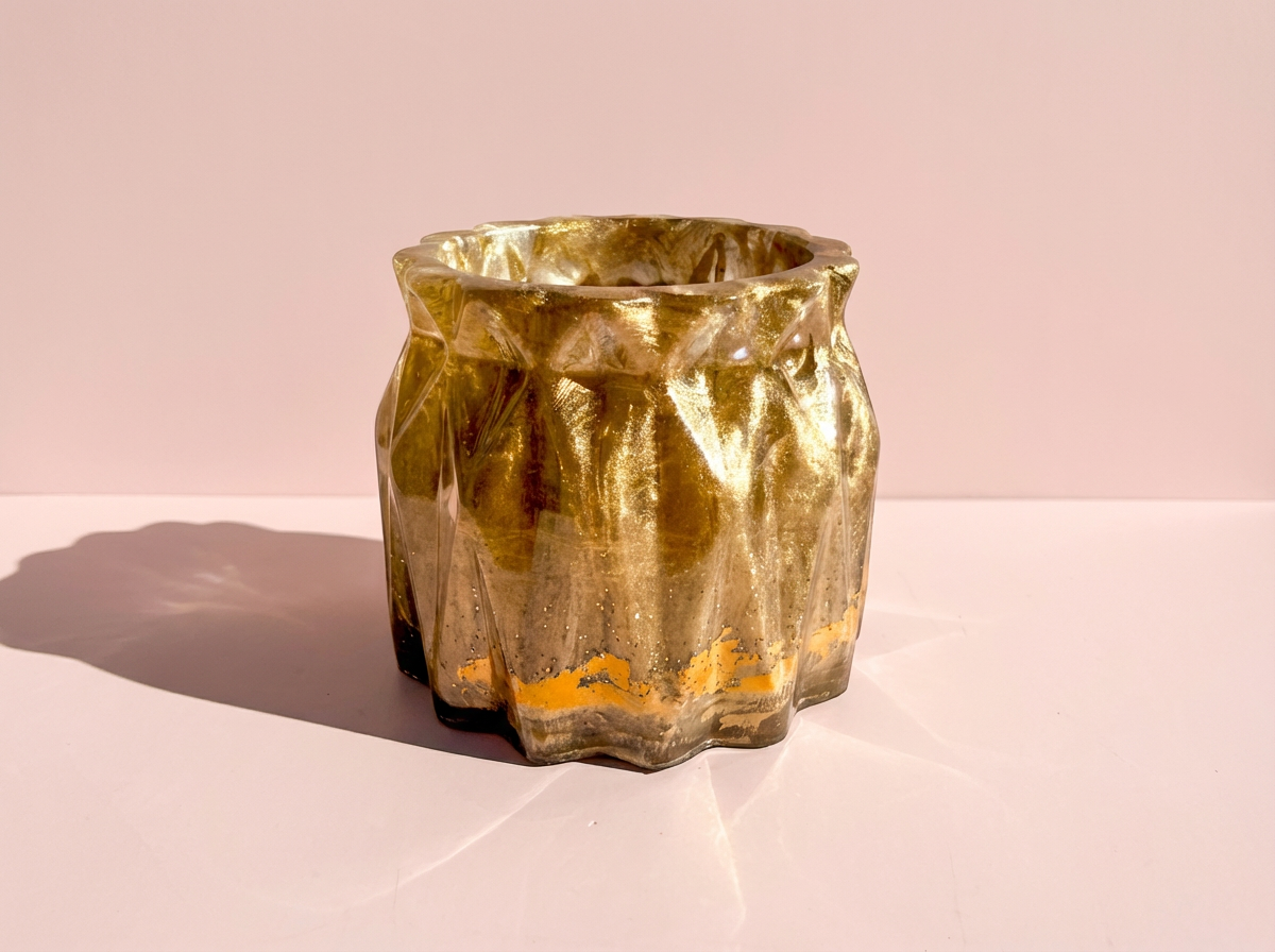 The Faceted Vanity Canister — Sparkling Bronze