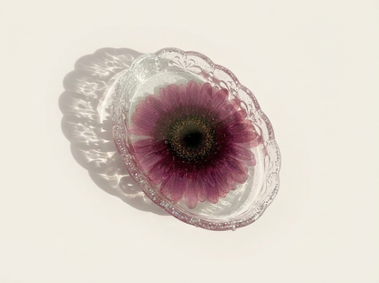 Pressed Flower Resin Trinket Tray – Plum Blossom