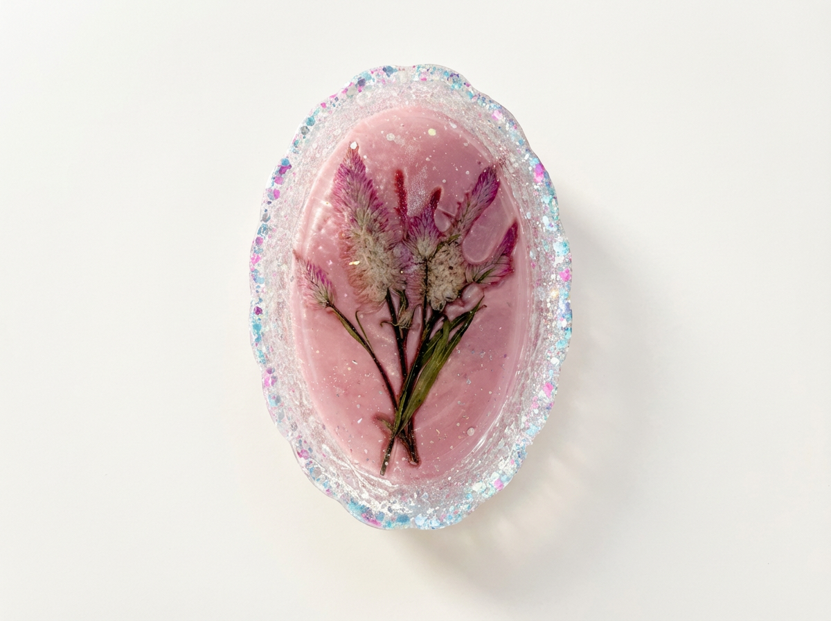 Pressed Flower Resin Trinket Tray | Pink Surprise